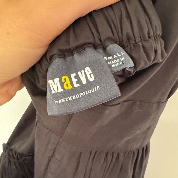 Anthropologie x Maeve Halter Black Tiered Ruffled Sundress Small - Picture 12 of 14